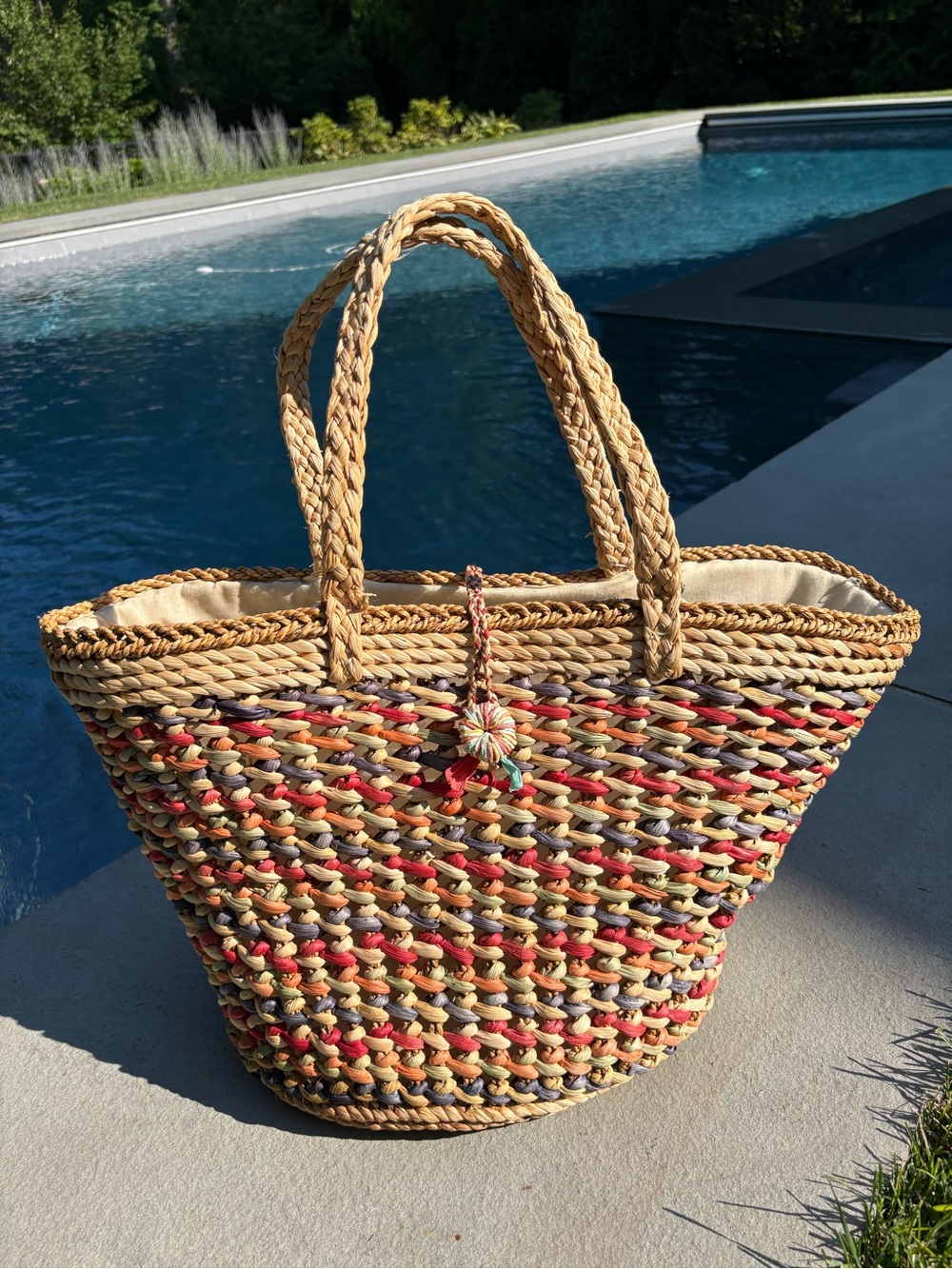 Woven Jute Large Tote Bag